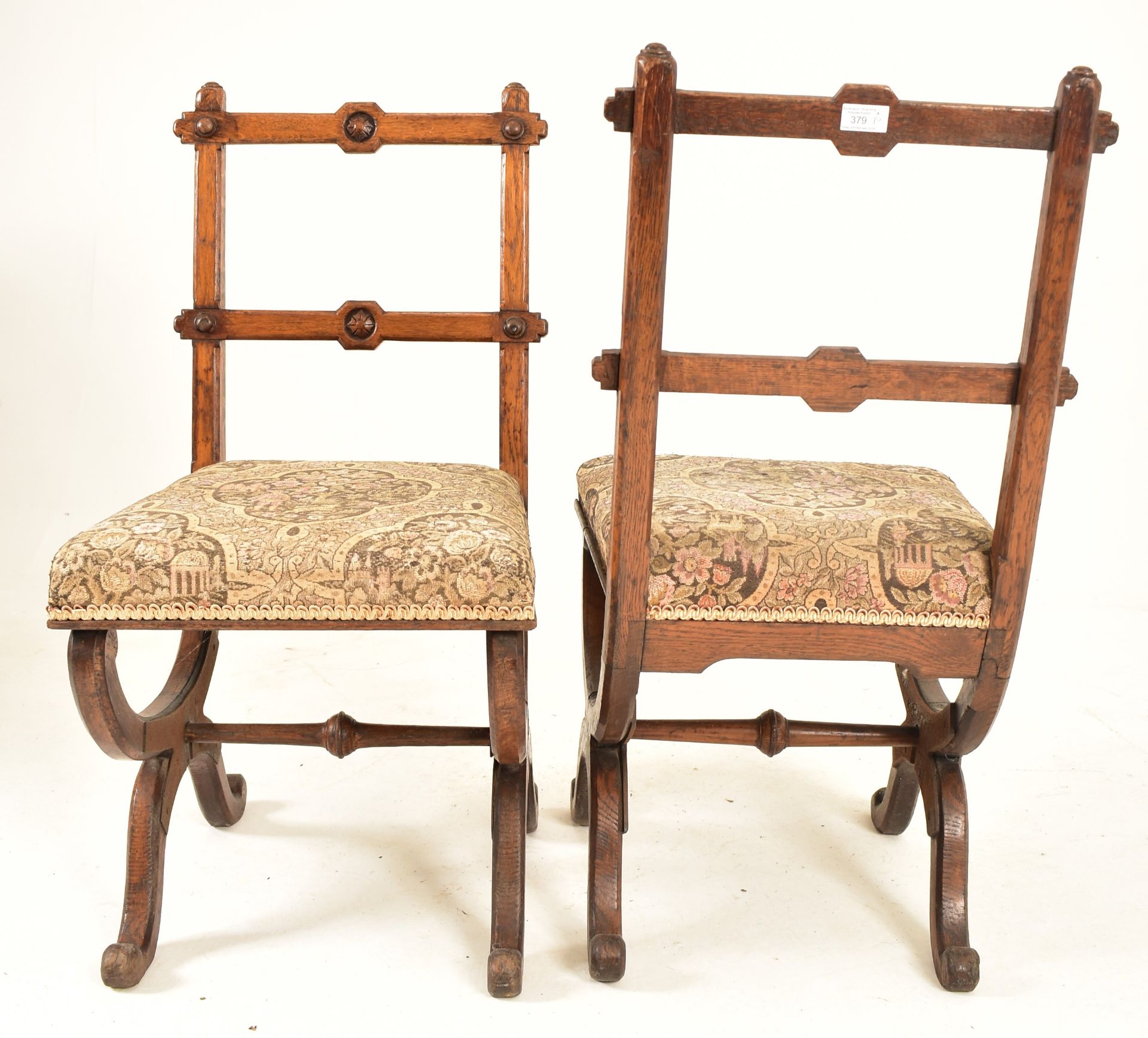 PAIR OF 19TH CENTURY CARVED OAK GOTHIC INSPIRED CHAIRS - Image 3 of 5