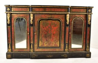 FRENCH 19TH CENTURY BRASS BOULLE WORK & EBONISED CREDENZA