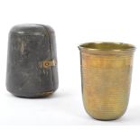 EARLY 20TH CENTURY WWI BRASS DRINKING VESSEL