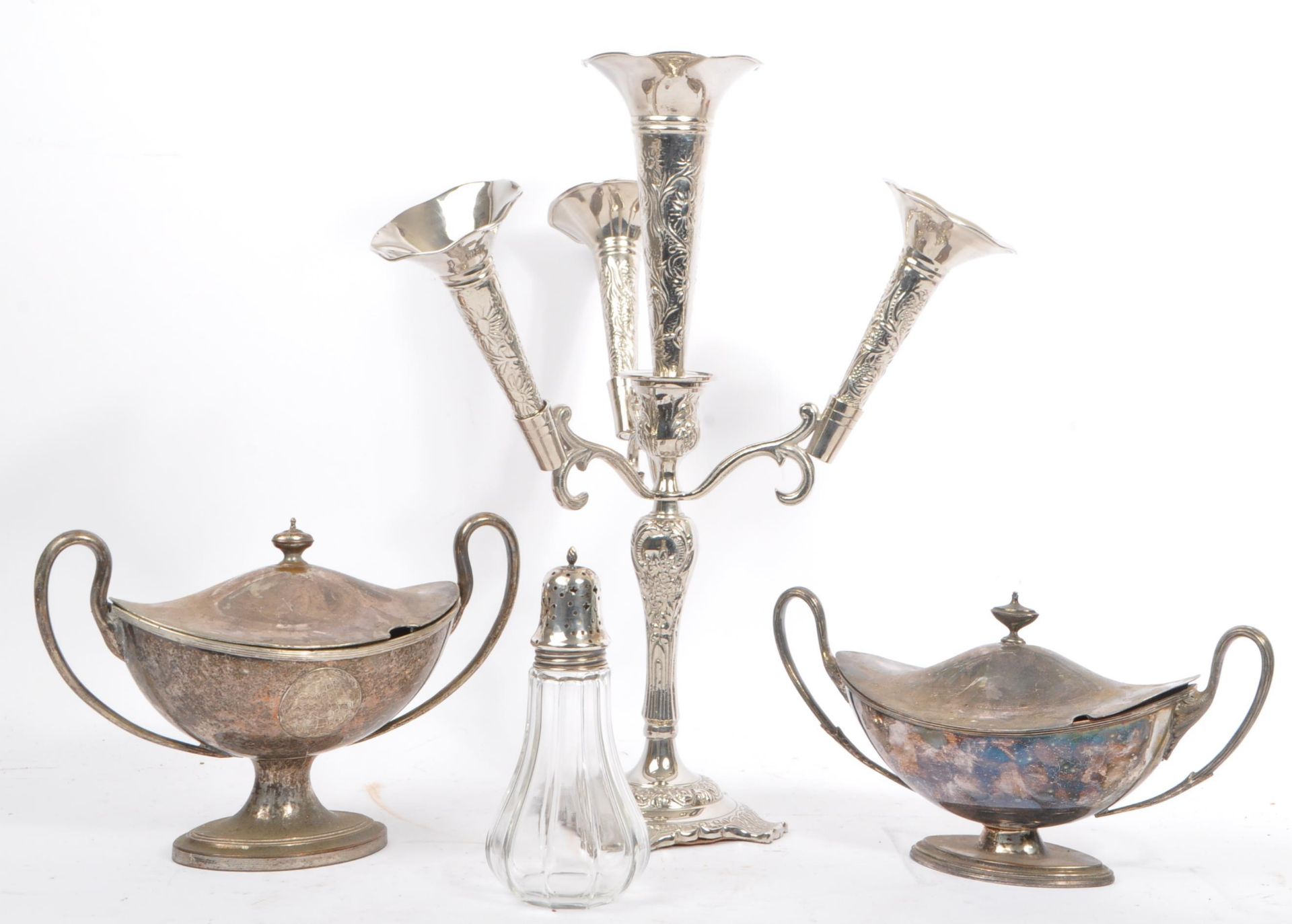 COLLECTION OF 19TH CENTURY SILVER PLATE TABLEWARE
