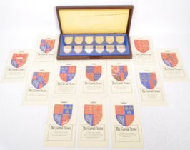 1976 BIRMINGHAM SET OF TWELVE SILVER PROOF ROYAL ARMS SHIELDS