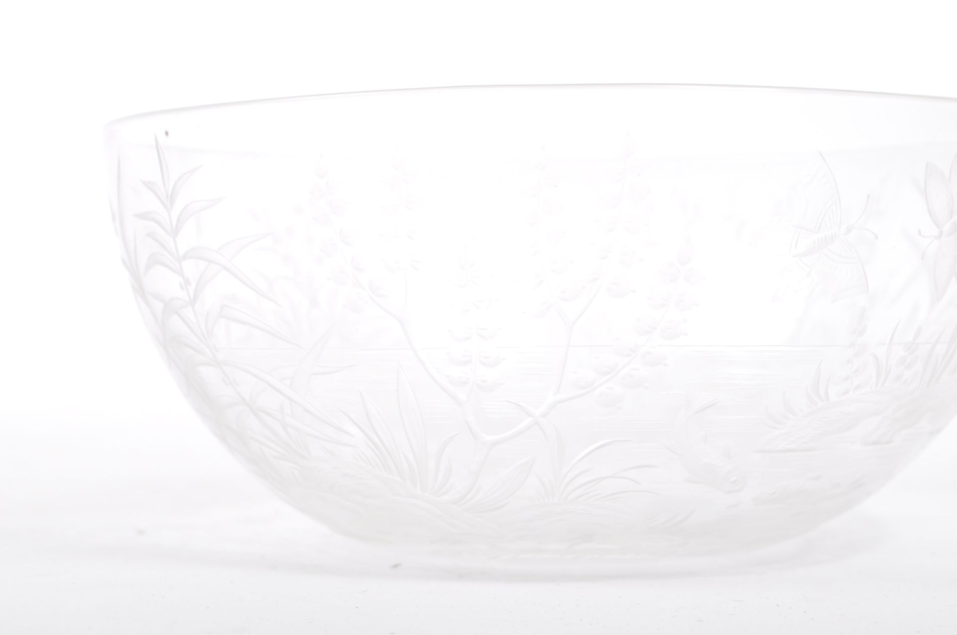 EARLY 20TH CENTURY ETCHED CHINOISERIE GLASS DISH - Image 3 of 6