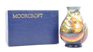 CONTEMPORARY 1998 MOORCROFT POTTERY TROUT PATTERN VASE
