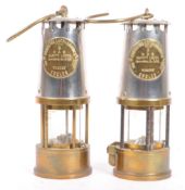 PAIR OF 20TH CENTURY BRASS & METAL ECCLES MINERS LAMPS