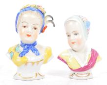 TWO VICTORIAN CONTINENTAL MEISSEN STYLE MINIATURE FIGURINES