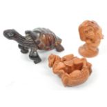 COLLECTION OF 19TH CENTURY JAPANESE NETSUKE WOODEN FIGURES