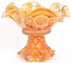 IRIDESCENT CARNIVAL GLASS MARIGOLD PUNCH BOWL