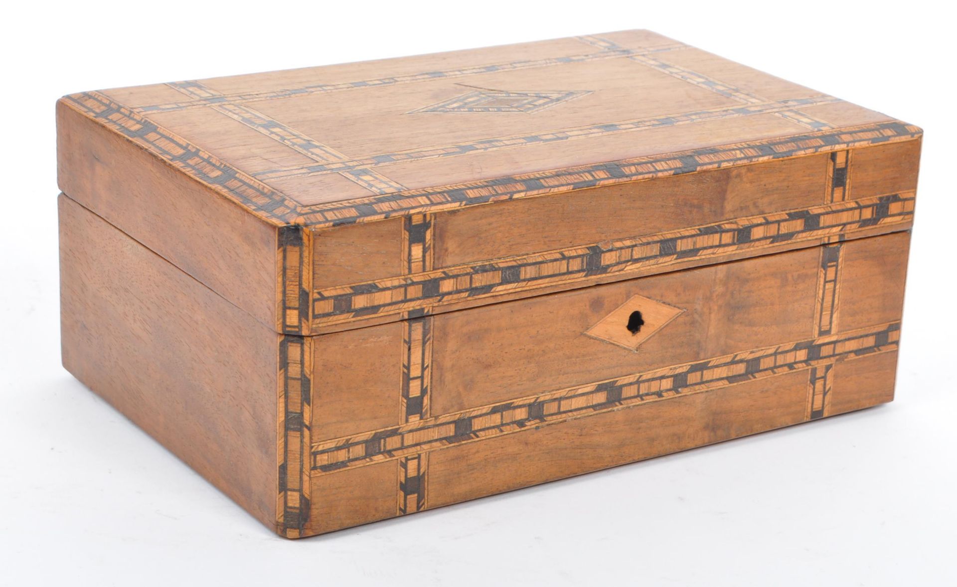 VICTORIAN TUNBRIDGE WARE SEWING BOXES AND WRITING SLOPE - Image 9 of 10