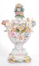 CHELSEA POTTERY STYLE PORCELAIN LIDDED POT POURRI / POSY VASE