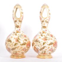 PAIR OF 20TH CENTURY HUNGARIAN ZSOLNAY PECS CERAMIC VASES