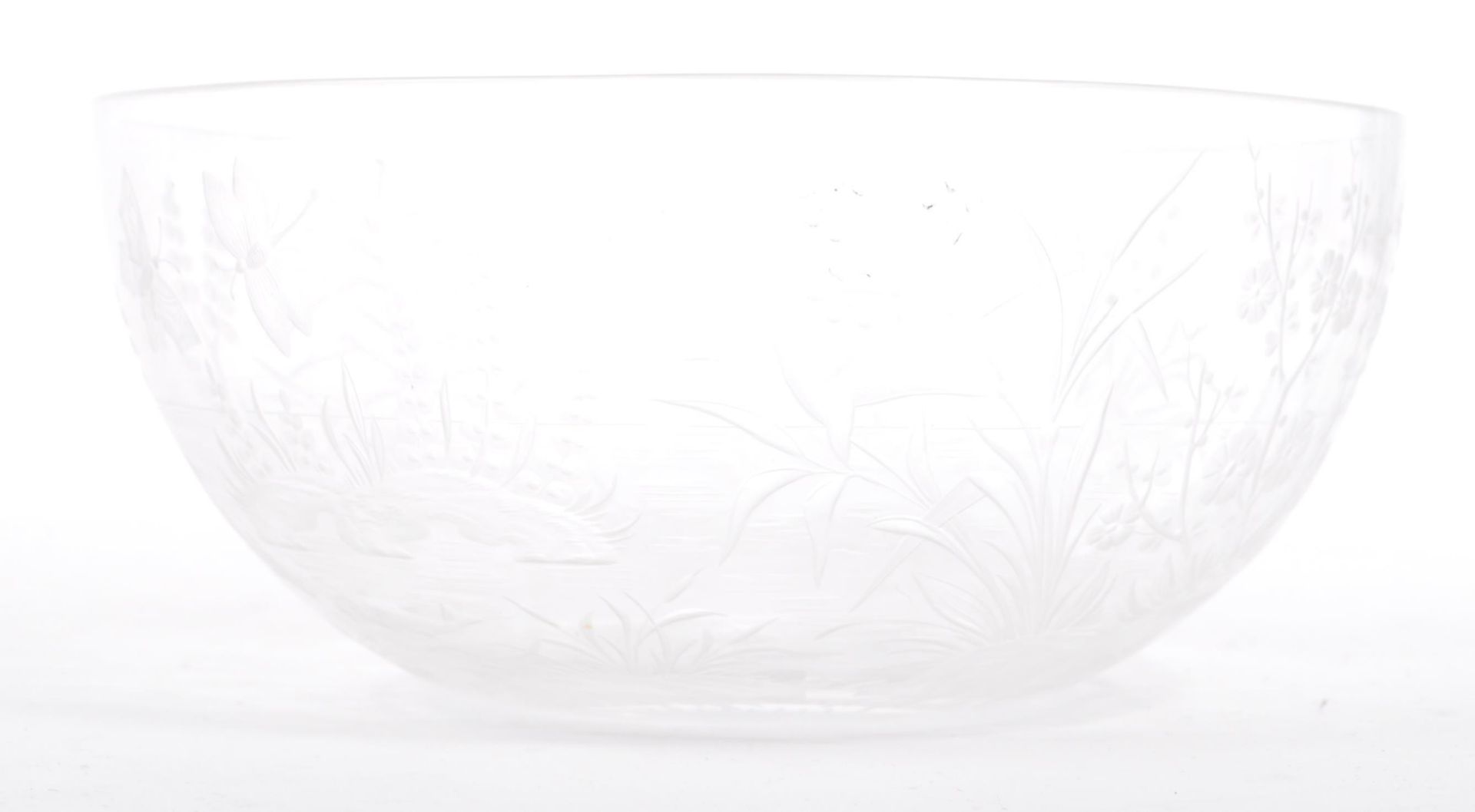 EARLY 20TH CENTURY ETCHED CHINOISERIE GLASS DISH - Image 2 of 6