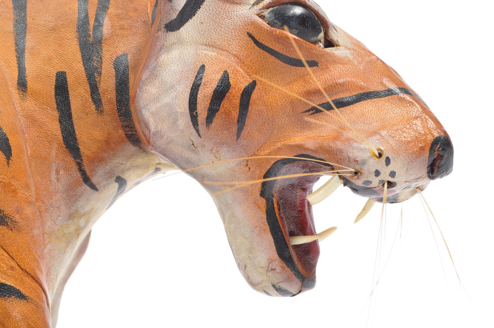 20TH CENTURY FRENCH PAINTED LEATHER TIGER FIGURE - Image 9 of 9