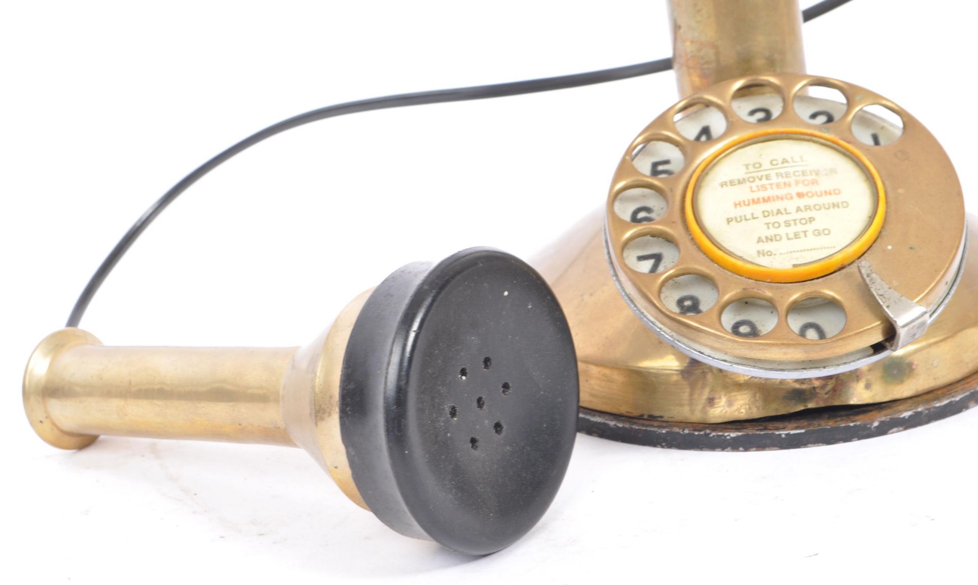 EARLY 20TH CENTURY BRASS CANDLESTICK TELEPHONE - Image 5 of 7