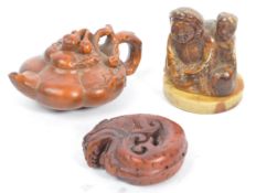 COLLECTION OF 19TH CENTURY JAPANESE NETSUKE CARVED FIGURES