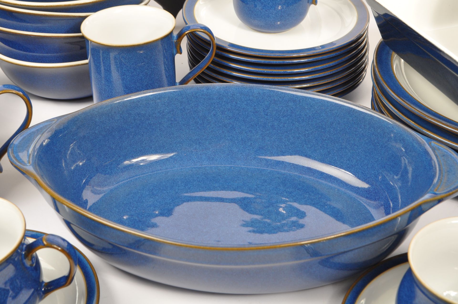DENBY - LARGE IMPERIAL BLUE PATTERN DINNER TEA SERVICE - Image 4 of 8