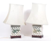PAIR OF VINTAGE 20TH CENTURY DRAGON PILLOW TABLE LAMPS