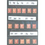 COLLECTION OF GREAT BRITISH PENNY REDS UNFRANKED STAMPS