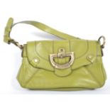 VINTAGE JAEGER CHARTREUSE LEATHER HANDBAG