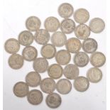 THIRTY PRE 1947 .500 SILVER GEORGE V SHILLINGS