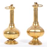 PAIR OF EARLY 20TH CENTURY BRASS ROSE WATER SHAKERS