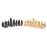 20TH CENTURY RESIN ISLE OF LEWIS CHESSMEN CHESS PIECES