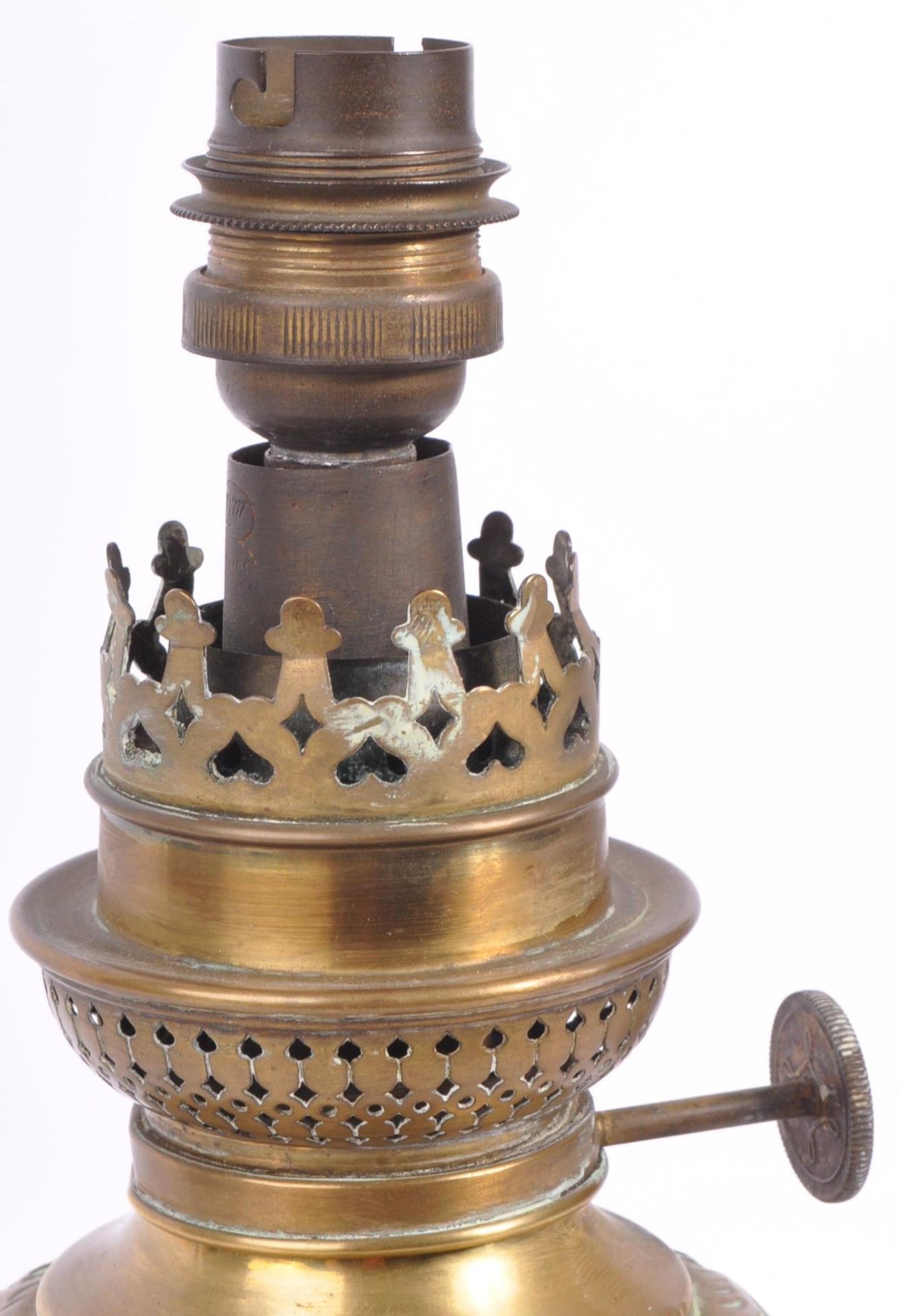 19TH CENTURY ORIENTAL CHINESE GINGER JAR BRASS LAMP LIGHT - Image 3 of 5
