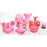 COLLECTION OF 19TH CENTURY AND LATER LEAD CUT CRANBERRY GLASS
