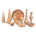 COLLECTION OF FRUITWOOD DECORATIVE ORNAMENTS