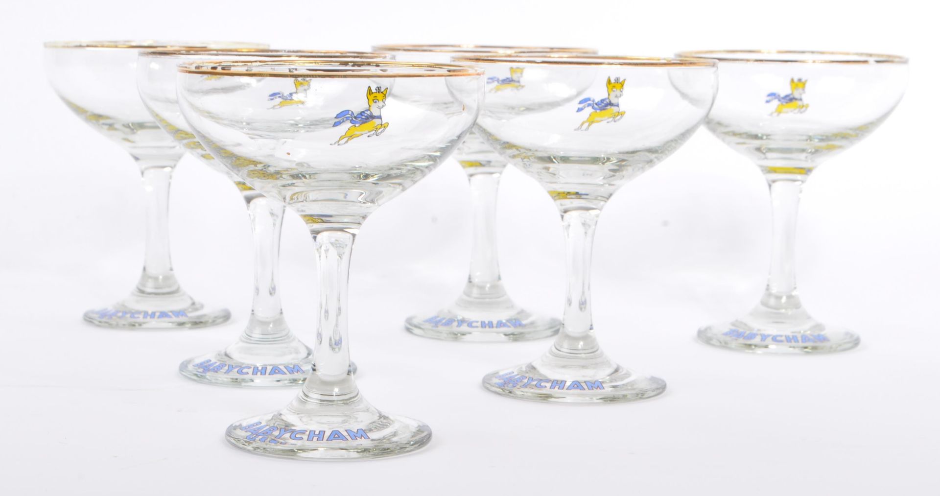 COLLECTION OF SIX VINTAGE 20TH CENTURY BABYCHAM GLASSES - Image 2 of 6