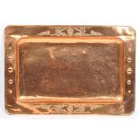 LATE 19TH CENTURY ARTS & CRAFTS HAMMERED COPPER TRAY