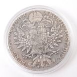 1780 MARIA THERESA THALER 28.3 GRAMS SILVER COIN