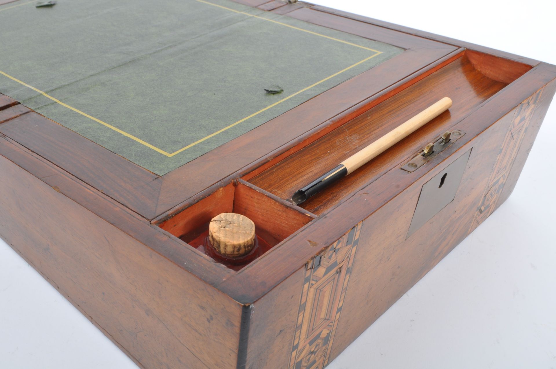 VICTORIAN TUNBRIDGE WARE SEWING BOXES AND WRITING SLOPE - Image 6 of 10