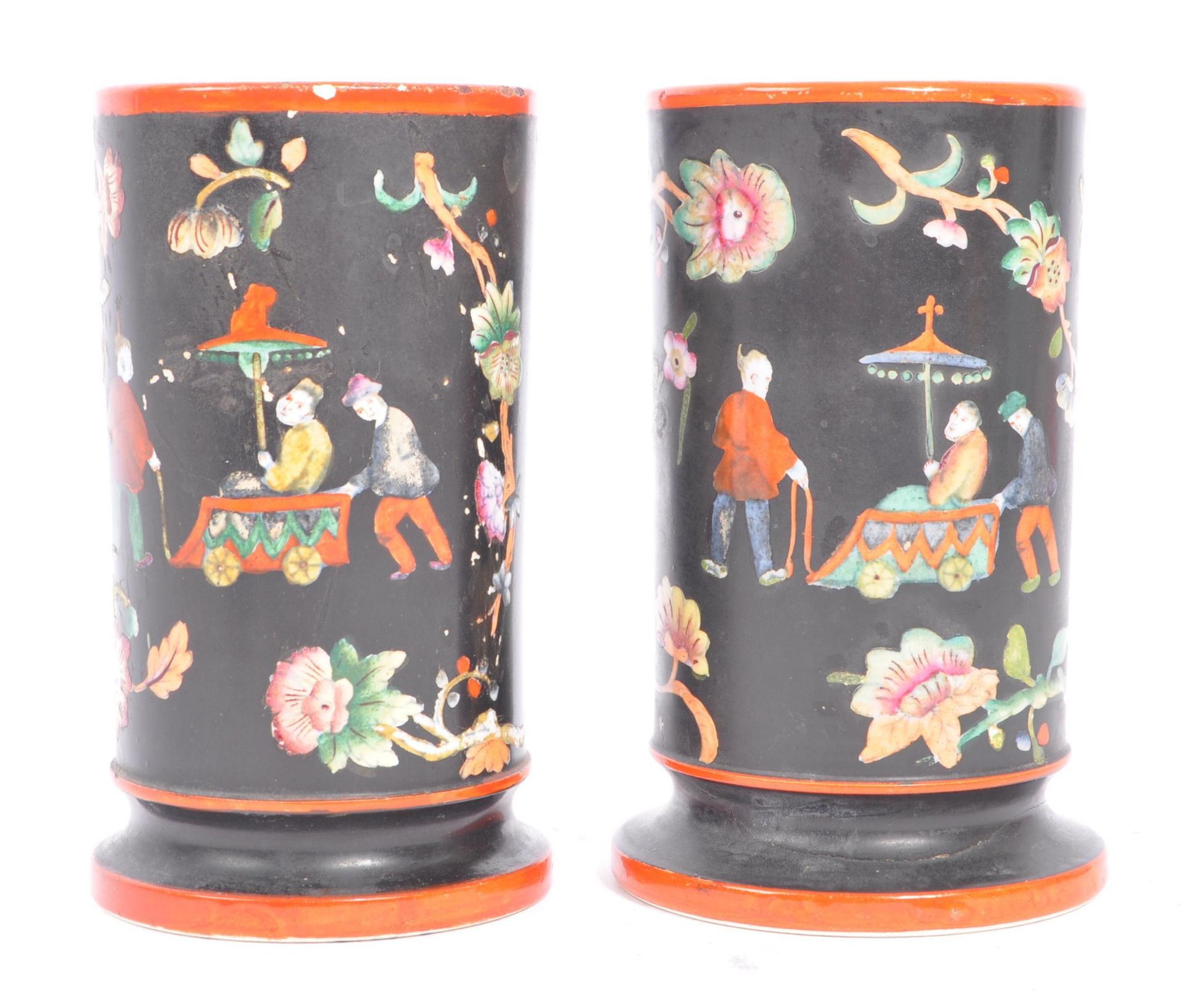 COLLECTION OF 19TH CENTURY POLYCHROME CHINOISERIE CERAMICS - Image 6 of 11