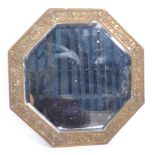 EARLY 20TH CENTURY REPOUSSE BRASS WALL MIRROR