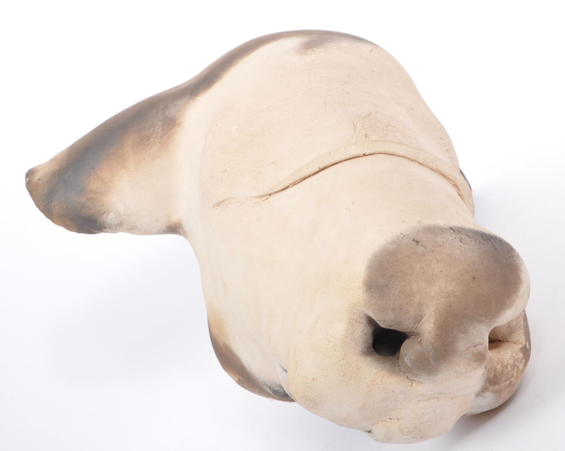 CONTEMPORARY SLAB ROLLED CLAY CERAMIC ART COWS HEAD - Image 9 of 11