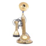 EARLY 20TH CENTURY BRASS CANDLESTICK TELEPHONE