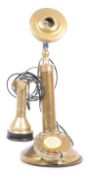 EARLY 20TH CENTURY BRASS CANDLESTICK TELEPHONE