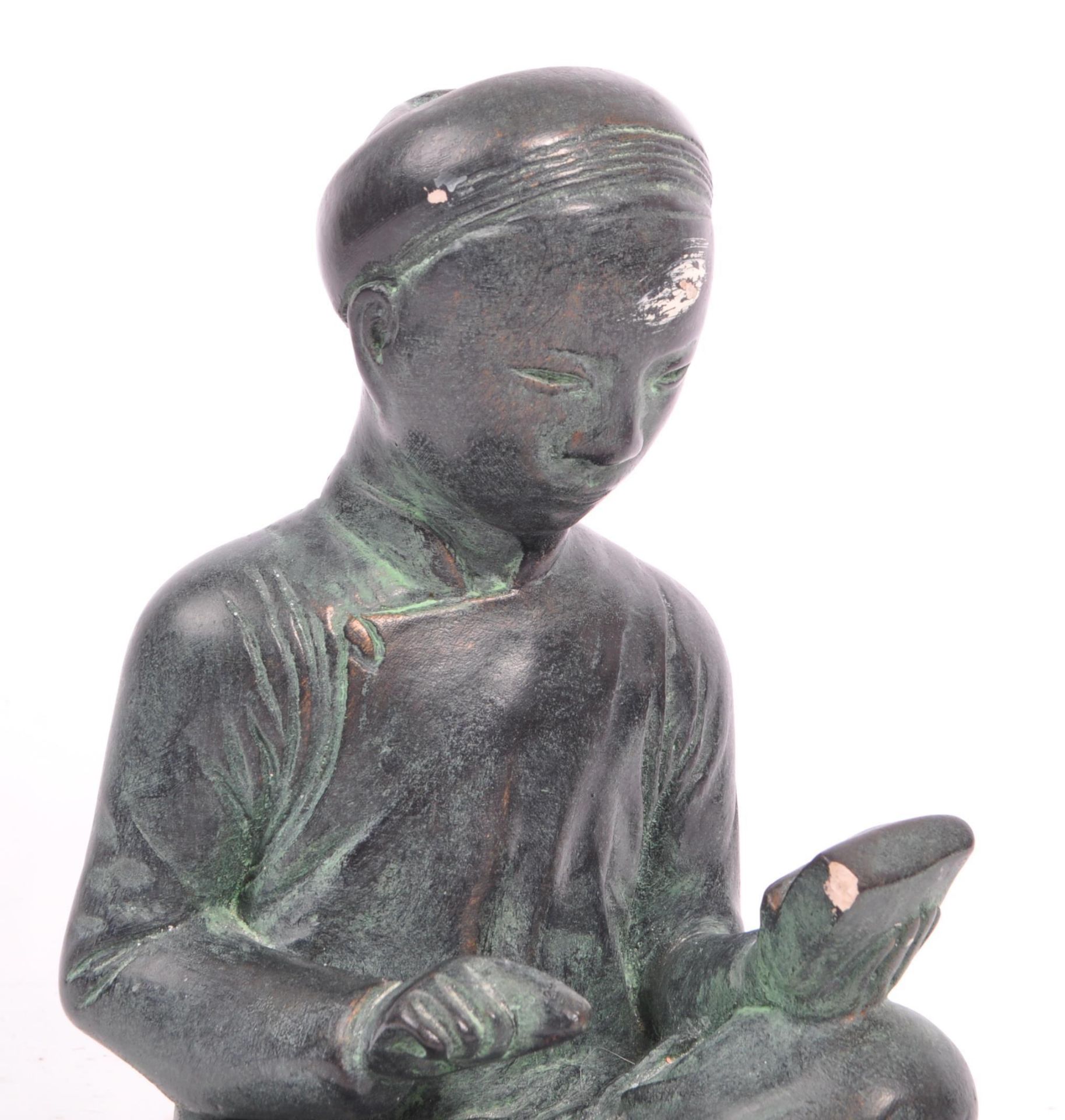 20TH CENTURY AUSTIN BRONZED PLASTER CHINESE SCULPTURE - Image 6 of 6