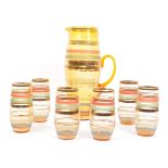 MID 20TH CENTURY YELLOW GLASS LEMONADE SET