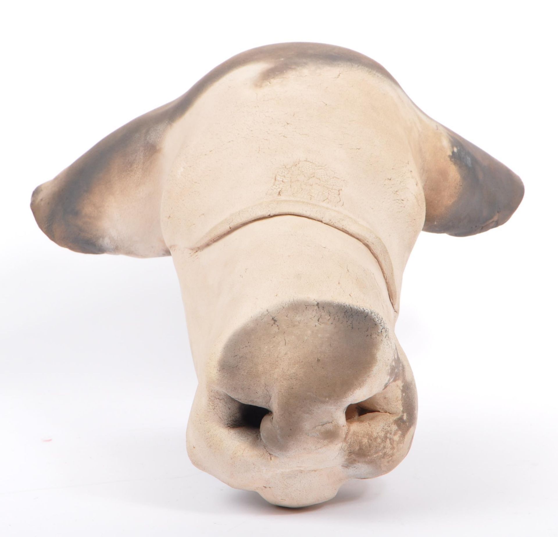 CONTEMPORARY SLAB ROLLED CLAY CERAMIC ART COWS HEAD - Image 2 of 11