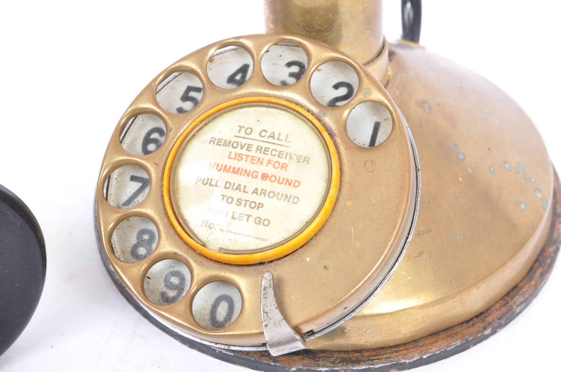 EARLY 20TH CENTURY BRASS CANDLESTICK TELEPHONE - Image 6 of 7