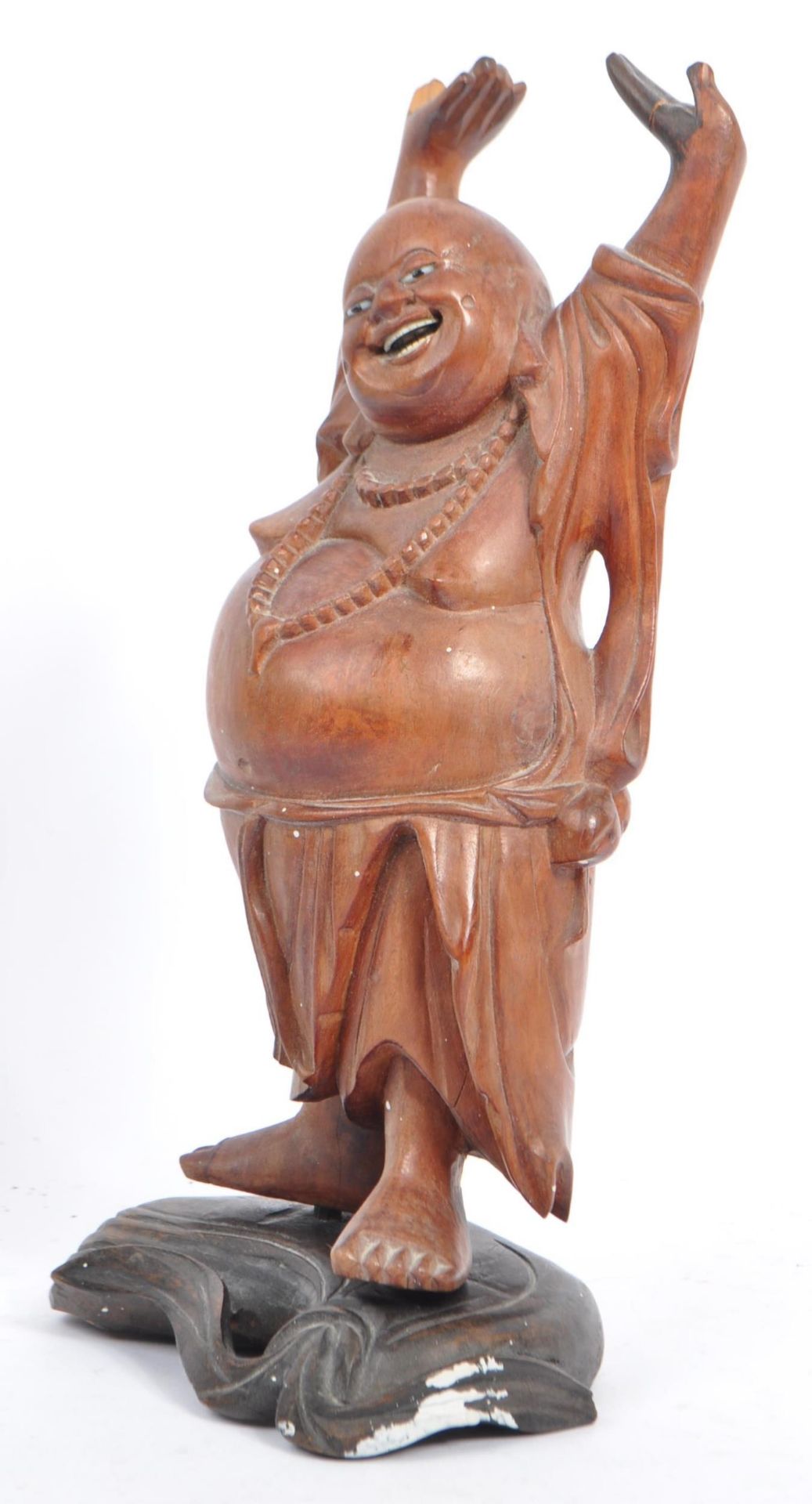19TH CENTURY CHINESE WOODEN CARVED HO TAI BUDDHA - Image 2 of 6