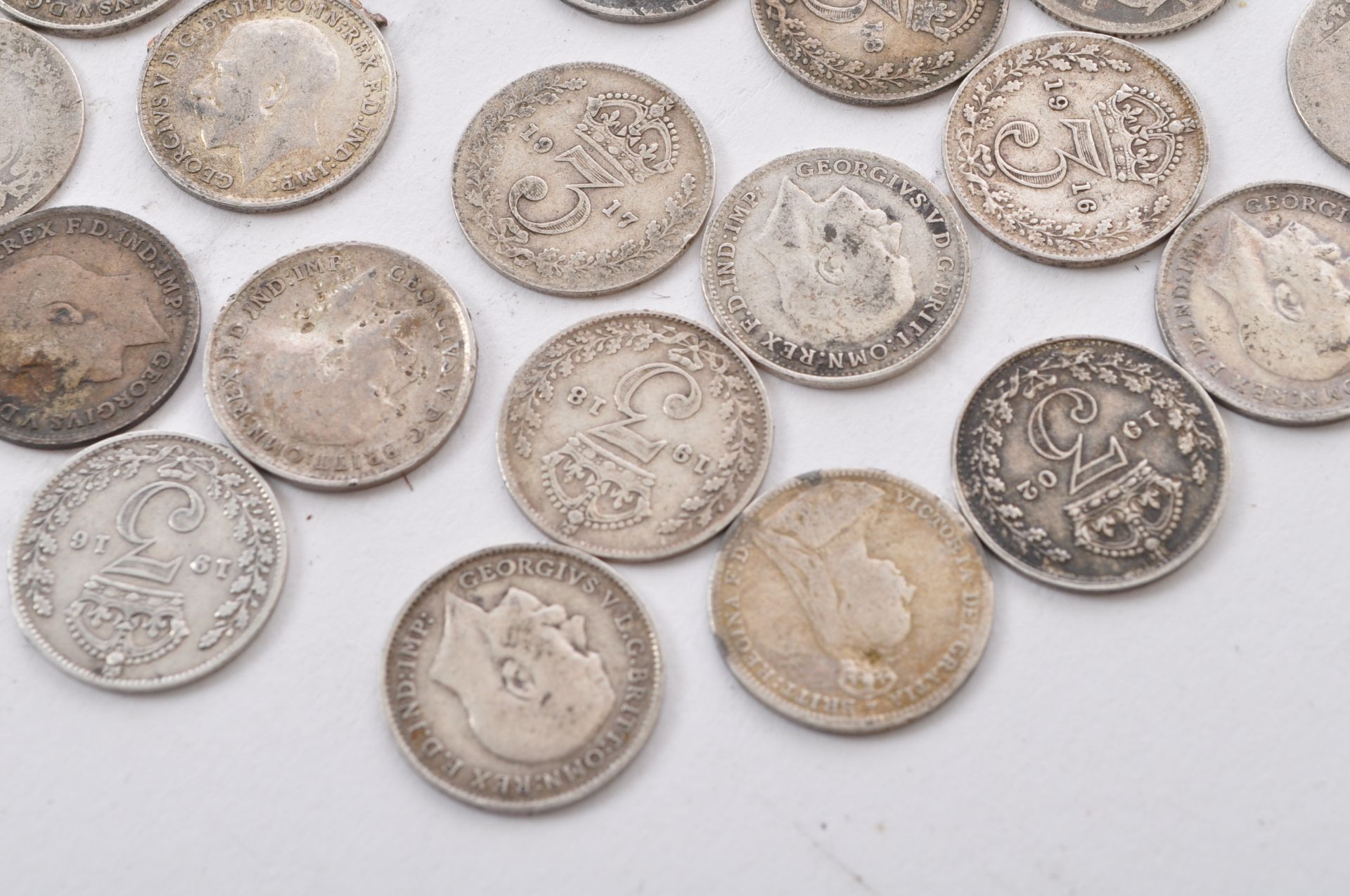 COLLECTION OF 19TH AND 20TH CENTURY SILVER THREE PENCE COINS - Image 2 of 8
