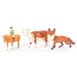 COLLECTION OF BESWICK POTTERY PORCELAIN ANIMAL FIGURES