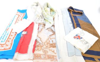 COLLECTION OF TEN 20TH CENTURY SILK SCARVES