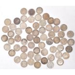 COLLECTION OF 19TH AND 20TH CENTURY SILVER THREE PENCE COINS