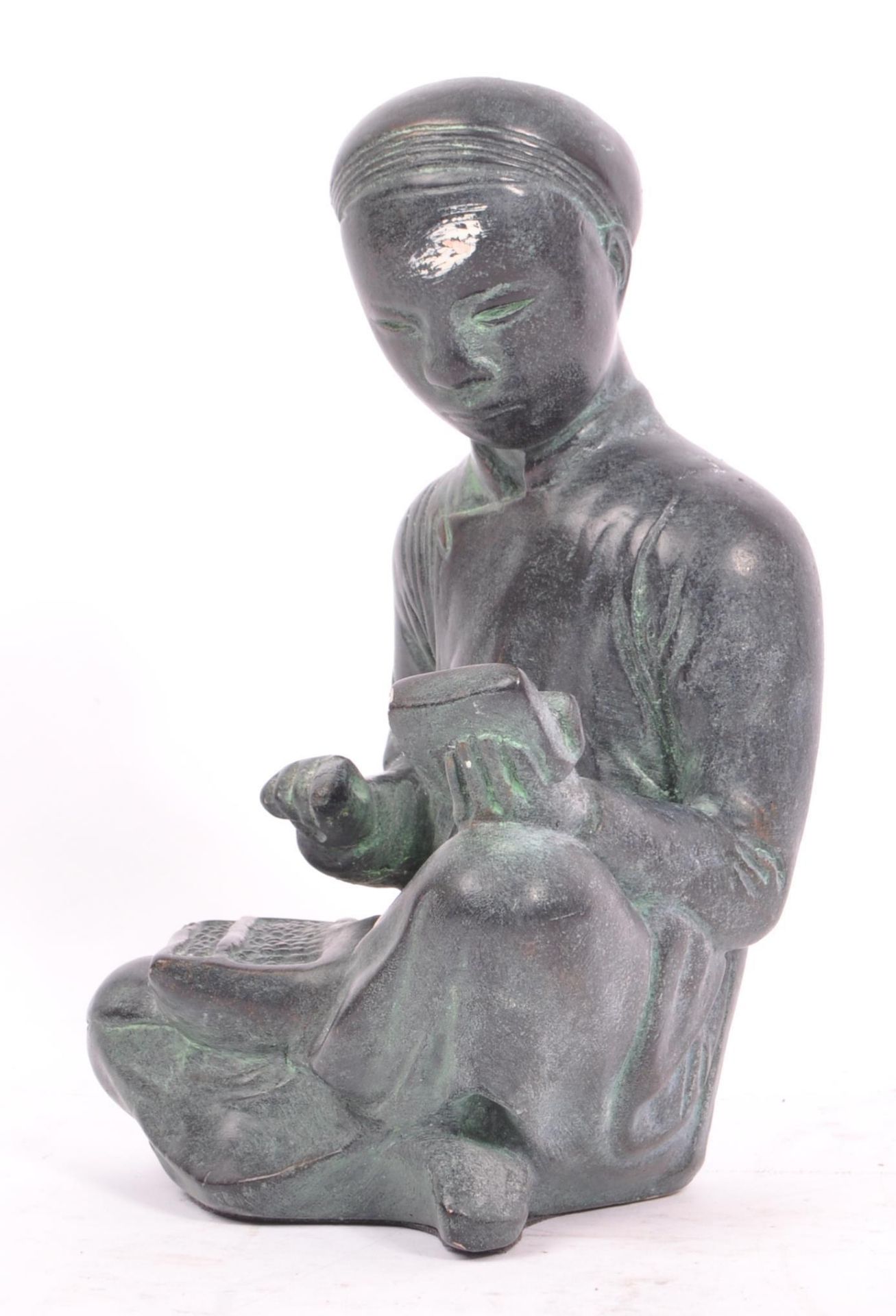 20TH CENTURY AUSTIN BRONZED PLASTER CHINESE SCULPTURE - Image 2 of 6