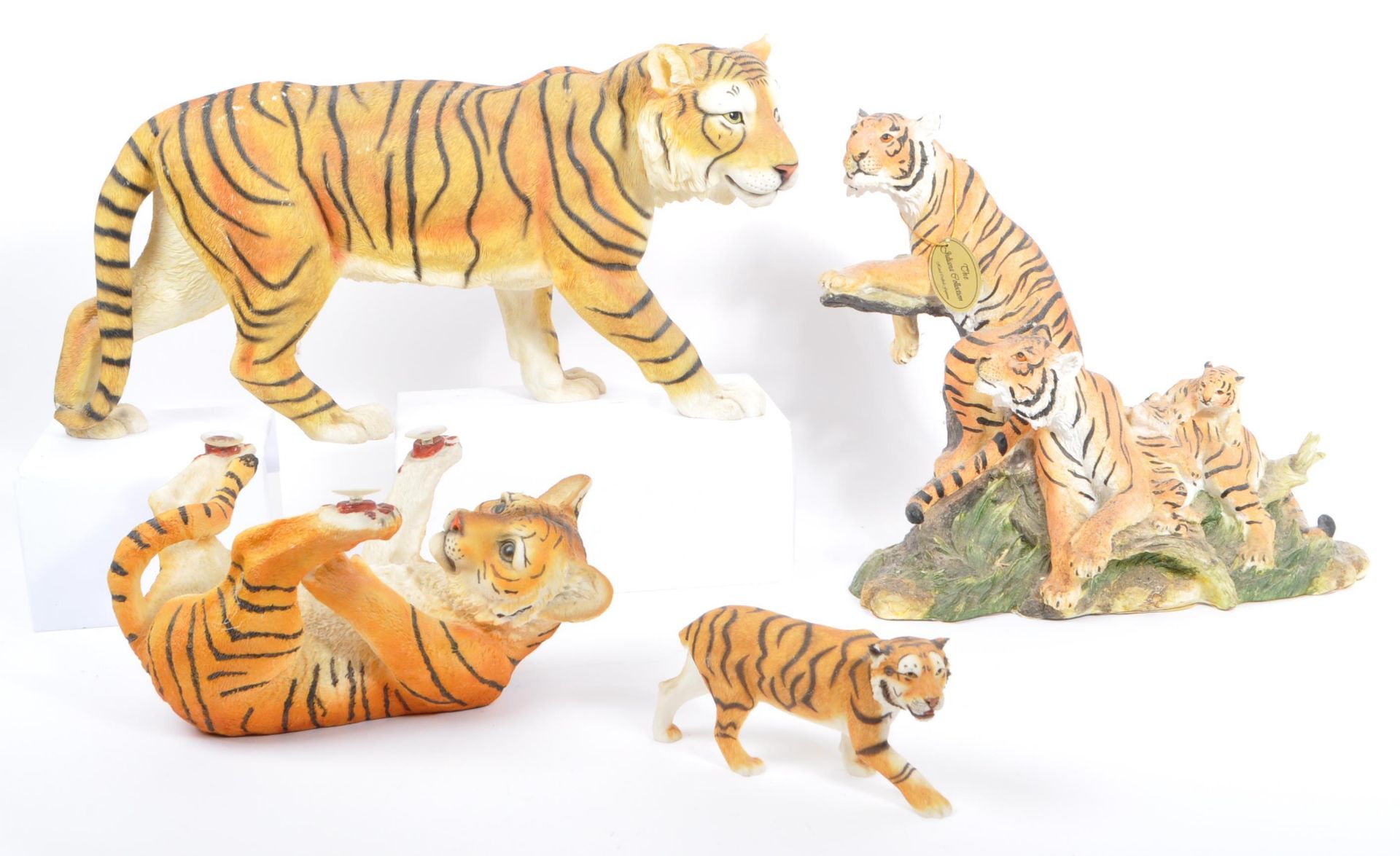 COLLECTION OF OF RESIN TIGER FIGURINES BY THE JULIANA COLLECTION