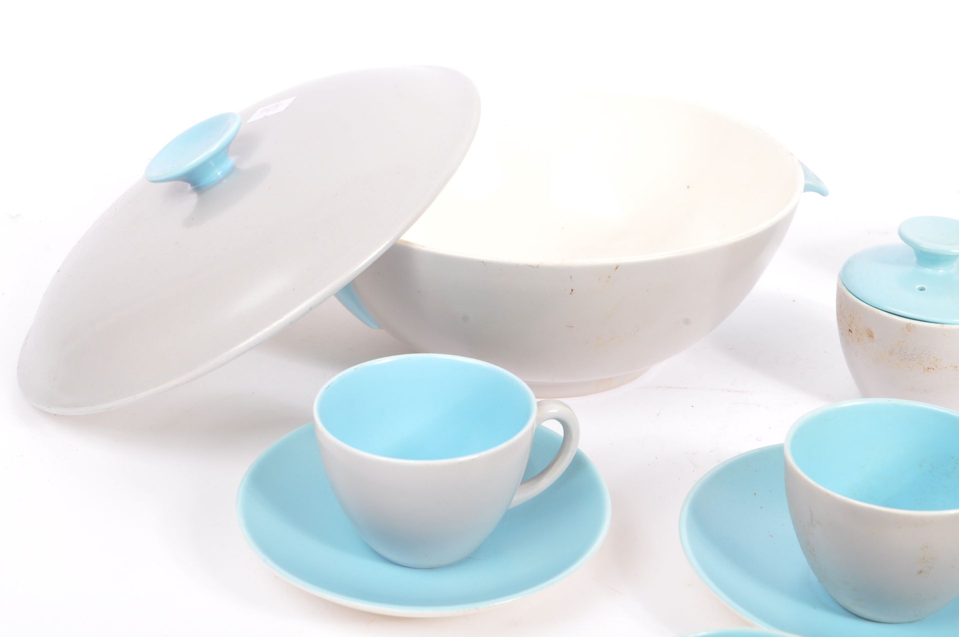 VINTAGE GREY & SKY BLUE TWINTONE SERVICE BY POOLE POTTERY - Bild 5 aus 8