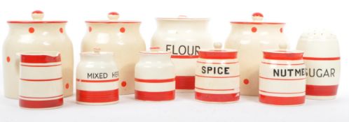 1960S COLLECTION OF RED WARE BY PRICE BROS & KLEEN KITCHEN WARE